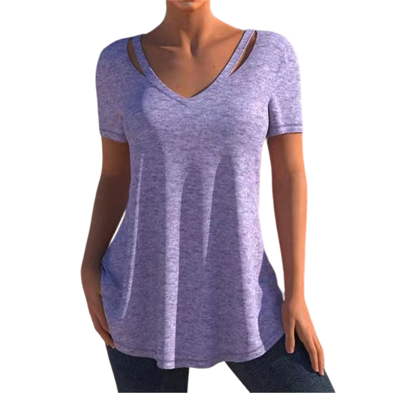 Casual Solid Color Short Sleeve T-Shirt
