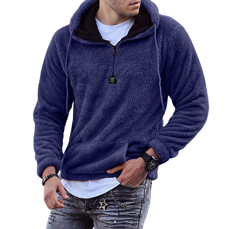 Fuzzy Sweatshirt With Stand-up Collar