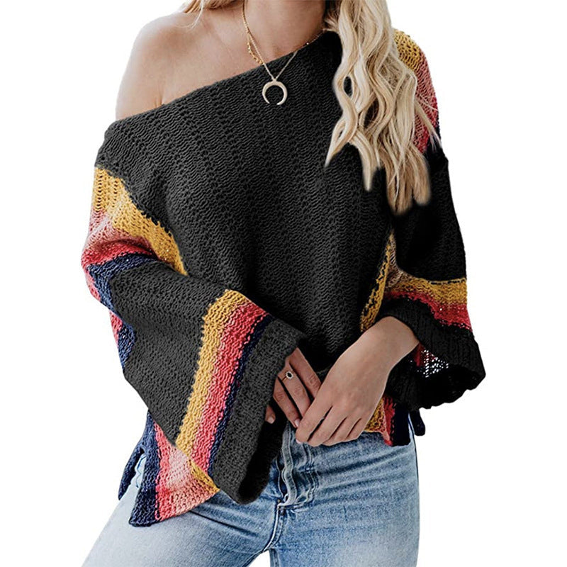 Crew Neck Sweater with Doll Sleeves