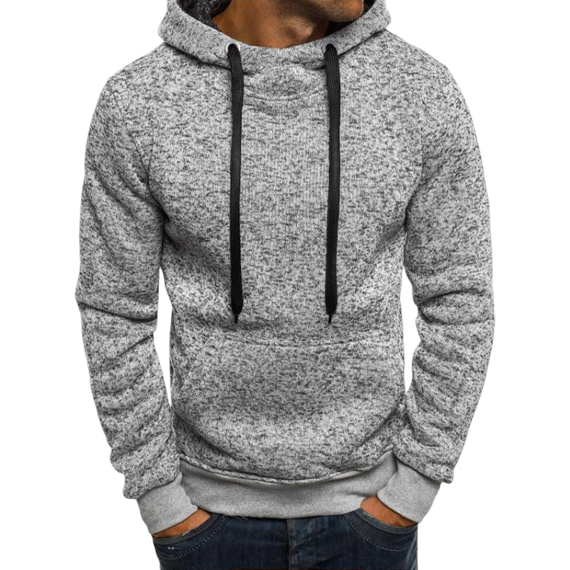Men's Fleece Hooded Pullover Slim Sweater