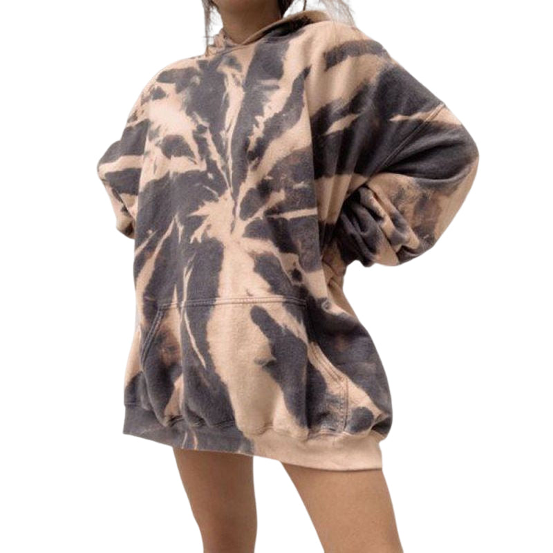 Women's Tie Dye Hooded Loose Sweatshirt