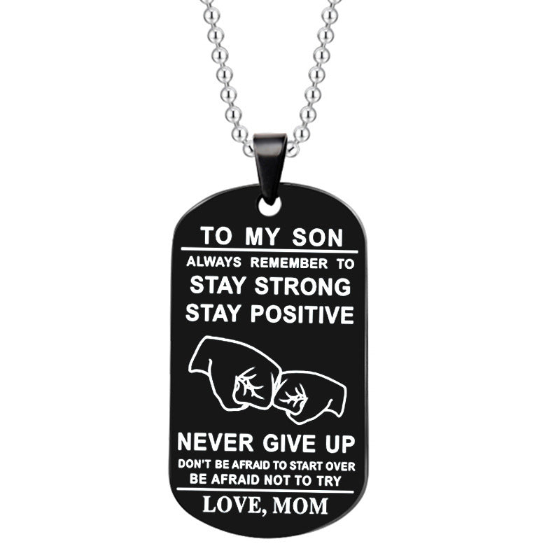 English Alphabet Stainless Steel Necklace