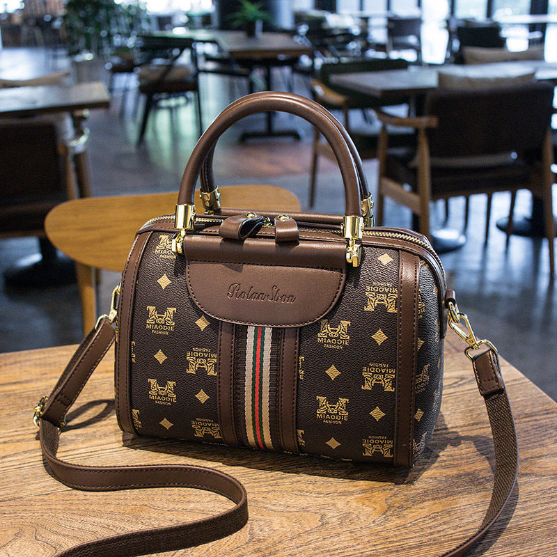 Women's Fashionable Printed Boston Bag