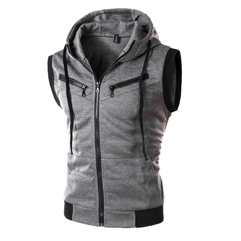 Men's Sleeveless Slim Fit Hoodie Vest