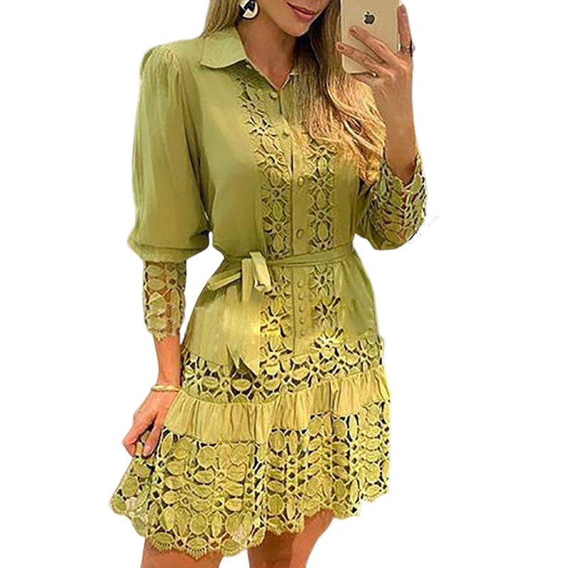 Women's Shirt Knee Length Dress