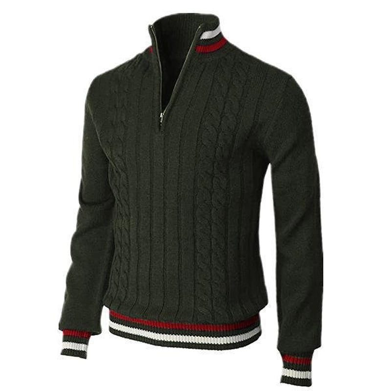 Color Block Turtleneck With Zip Closure