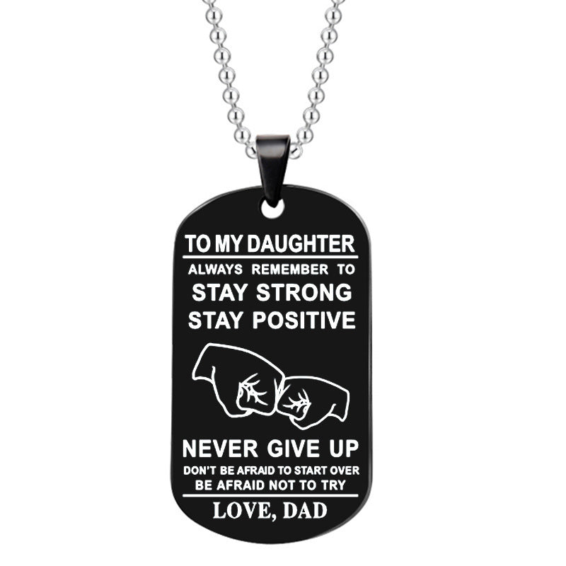 English Alphabet Stainless Steel Necklace