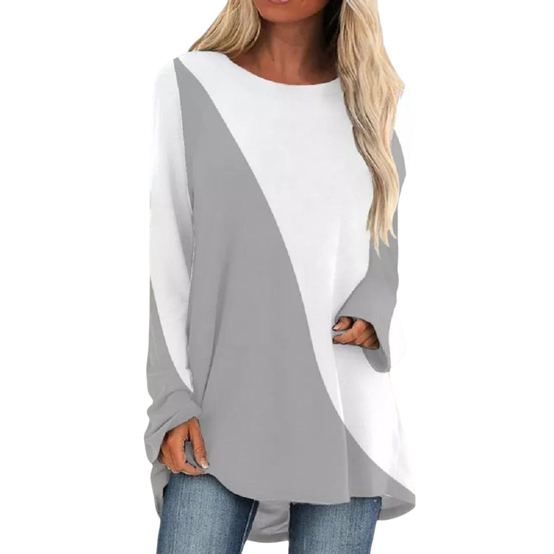 Long Sleeve Round Neck Colorful T-Shirt