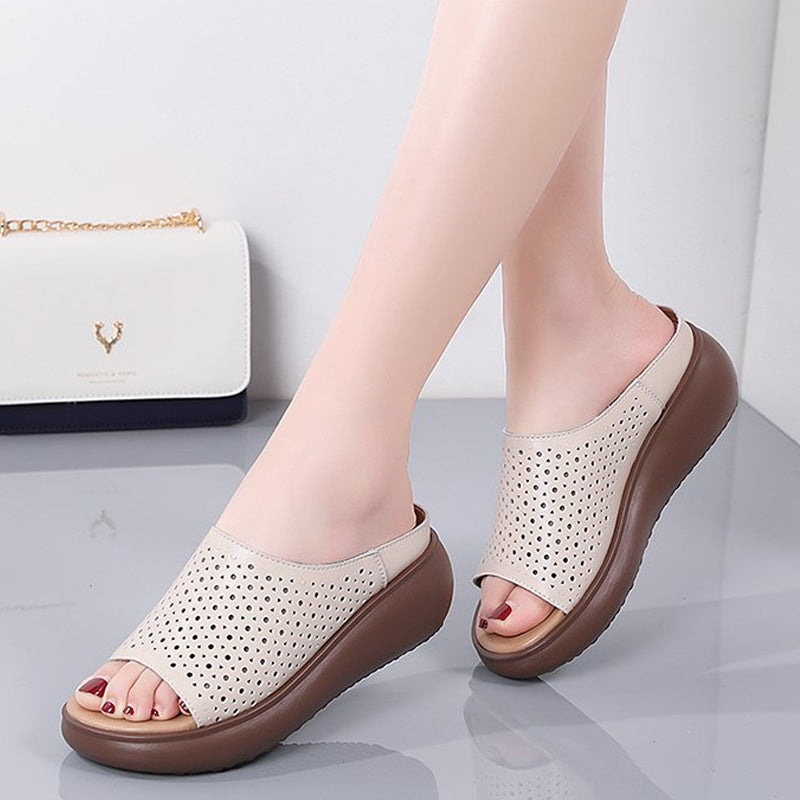 Cutout Platform Slippers