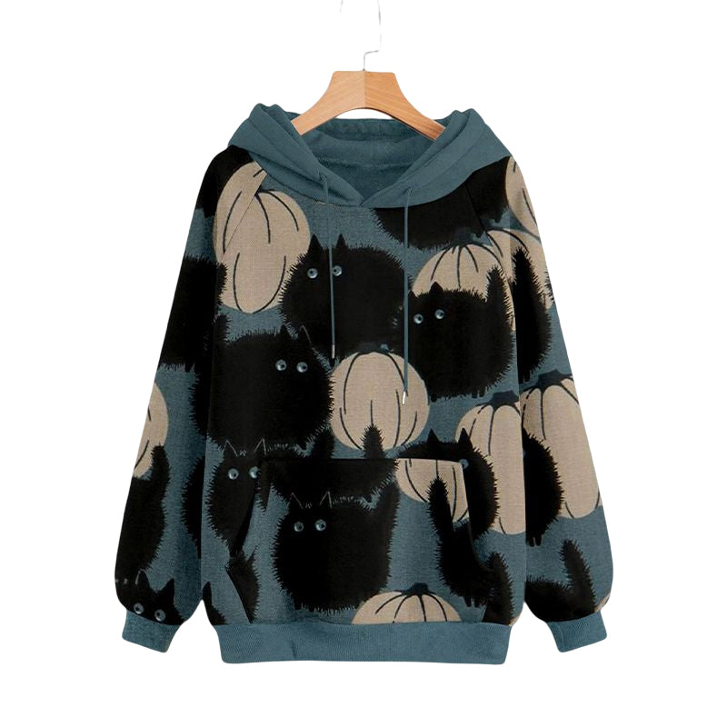 Pumpkin Print Long Sleeve Sweatshirt