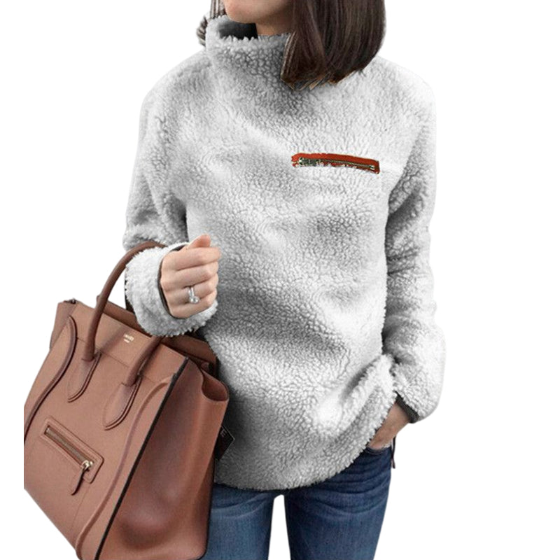 Zip Turtleneck Thermal Sweater
