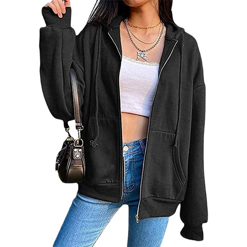 Zip Hooded Cardigan Jacket