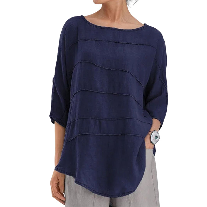 Striped Dolman Sleeve Casual Cotton Top