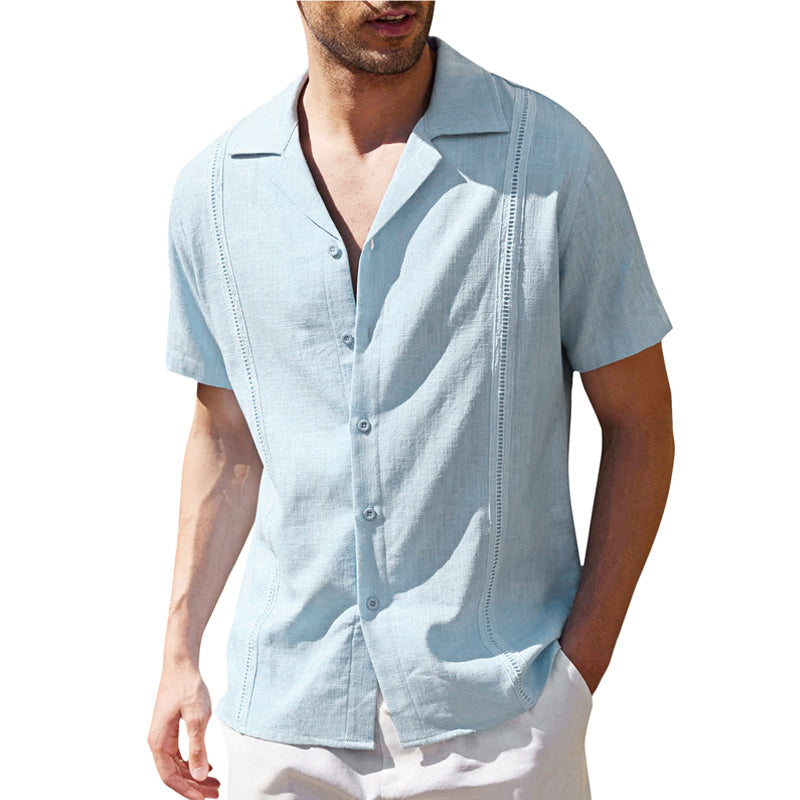 Men Linen Short Sleeve Shirt