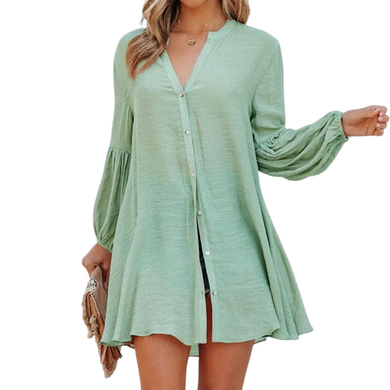 Solid Panel Button-Up Shirt