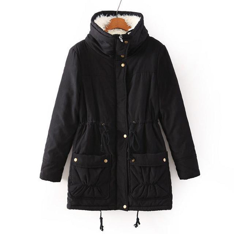 Peach Skin Velvet Thick Warm Padded Coat