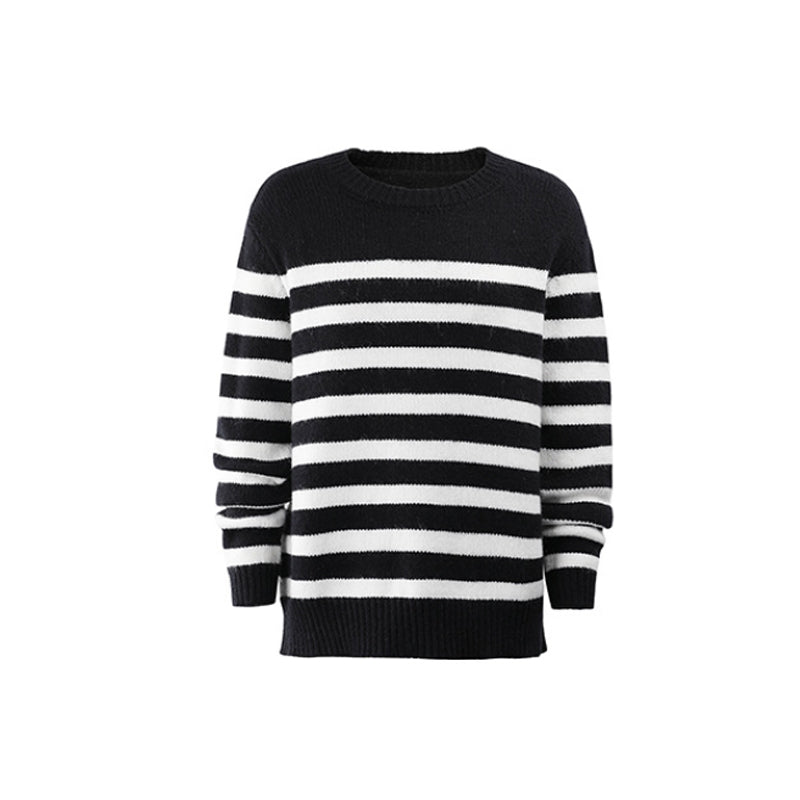 Striped Crewneck Pullover Sweater
