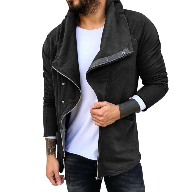 Solid Hooded Long Sleeve Jacket