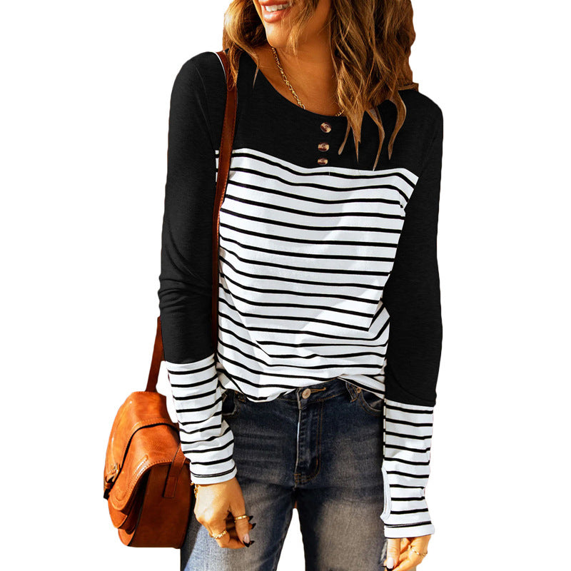 Striped Loose Long Sleeve T-Shirt