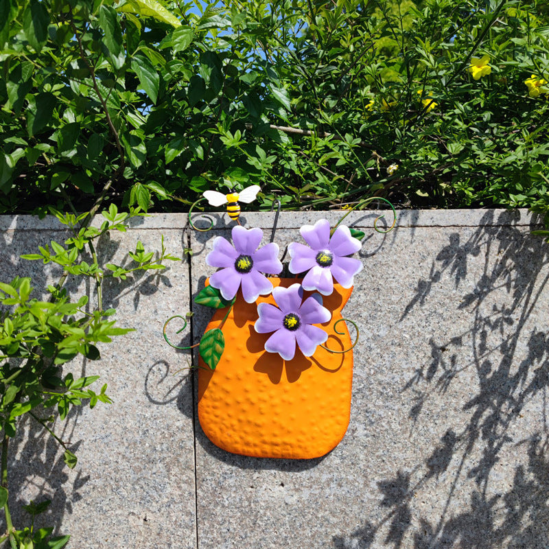 Hand-Painted Wrought Iron Vase