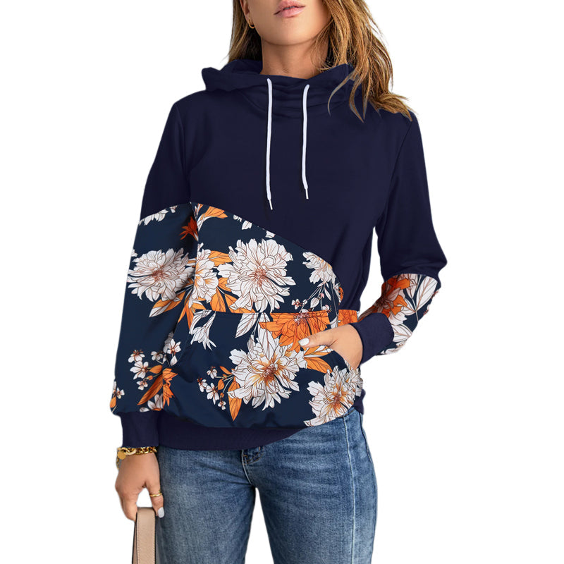 High Neck Fashion Hooded Long Sleeve Sweatshirt