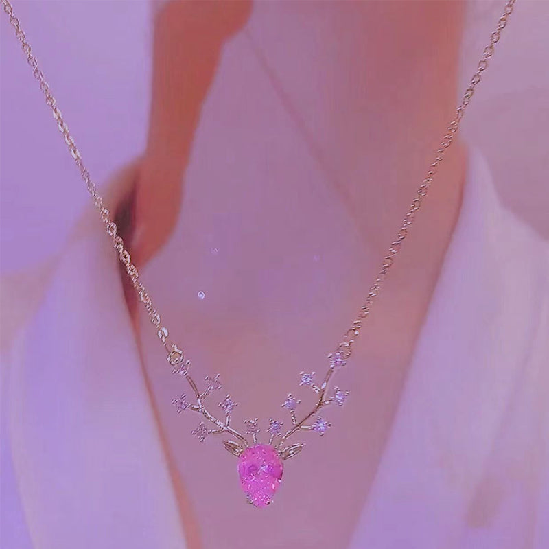 Glitter Deer Titanium Necklace