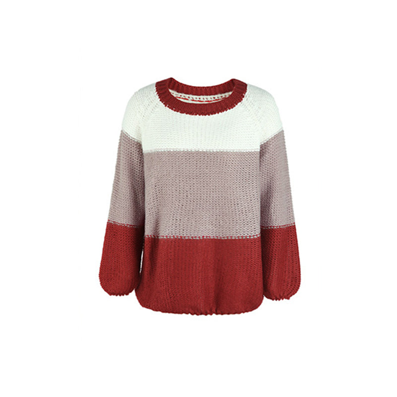 Striped Panel Contrast Knit Sweater