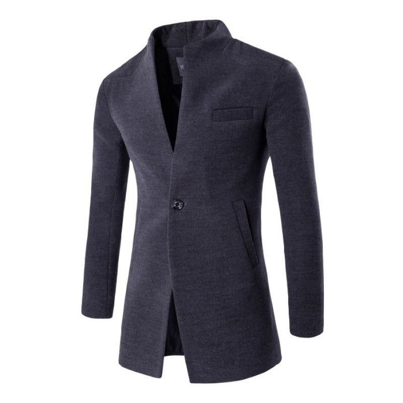 Men's Solid Color One Button Coat