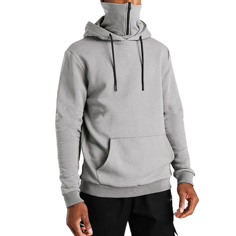 Hooded Face Mask Zip Sweatshirt
