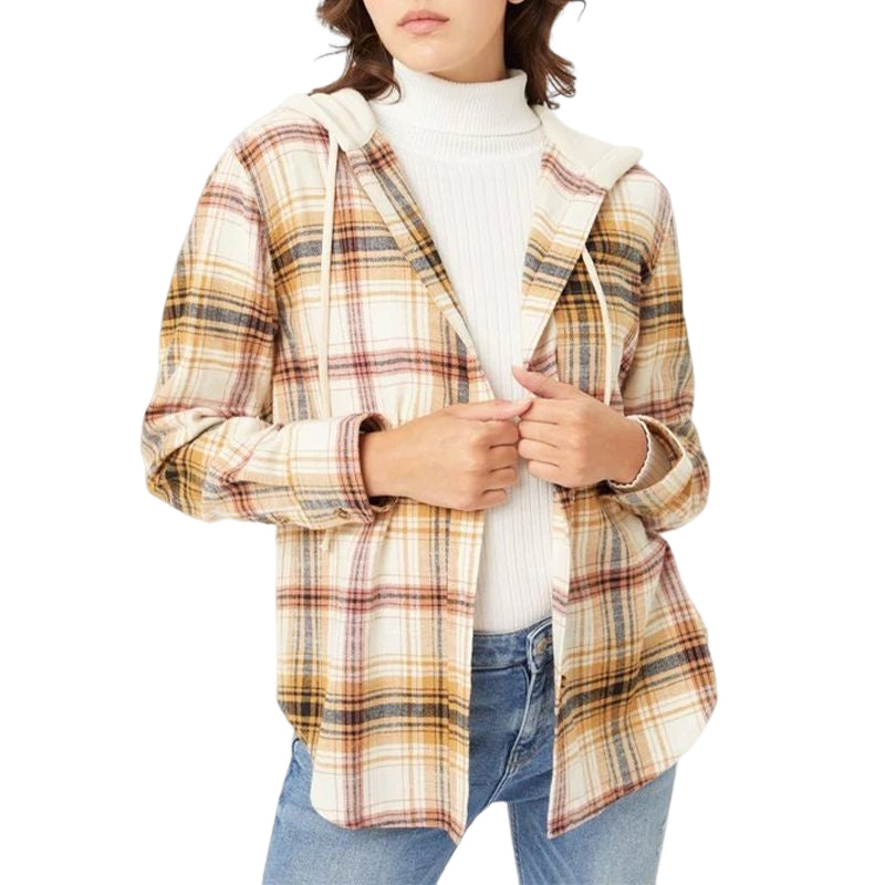 Hooded Buttoned Casual Shirt Jacket