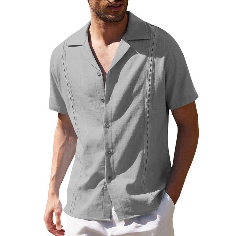Men Linen Short Sleeve Shirt