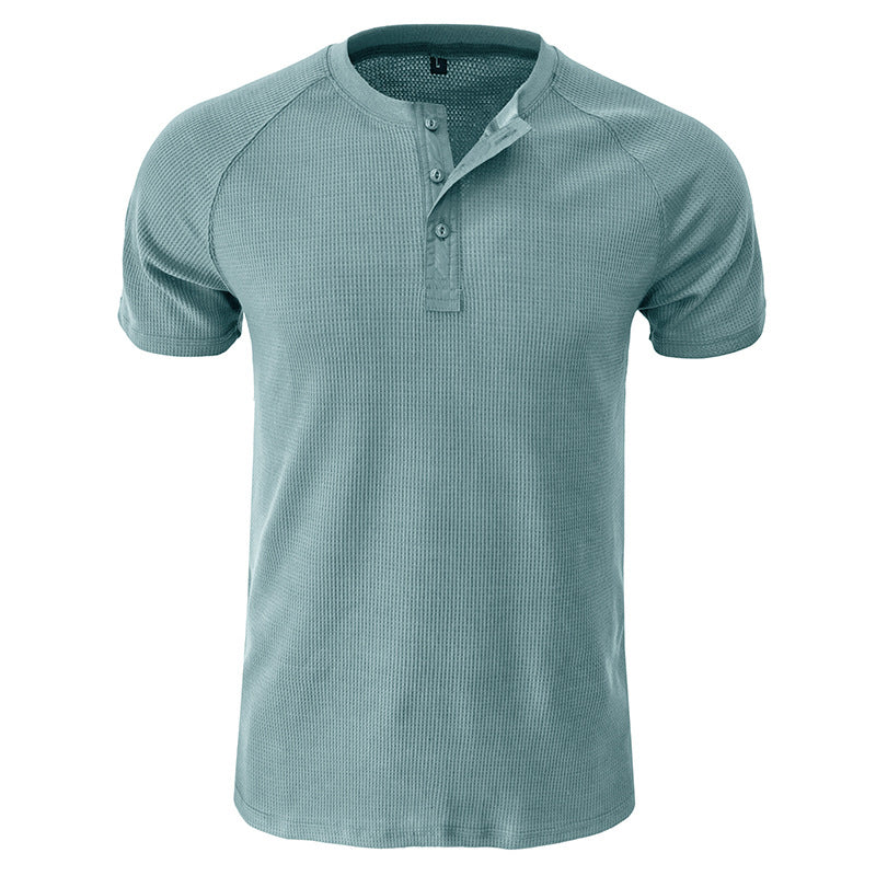 Plain Henley Short Sleeve T-Shirt