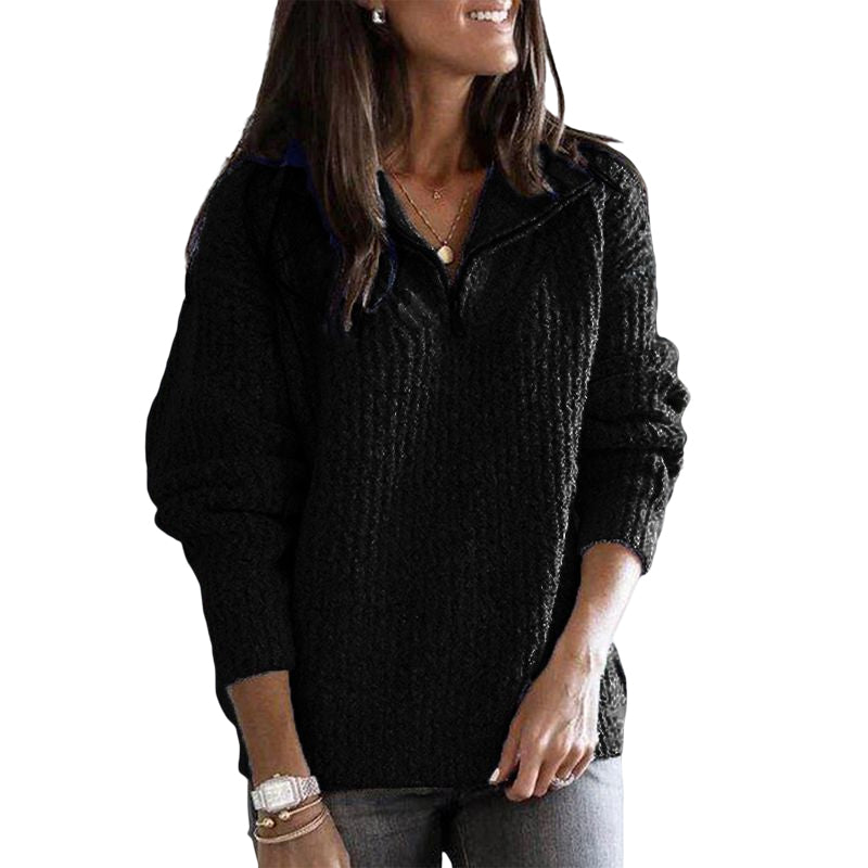 Zip-up Long-sleeve Sweater