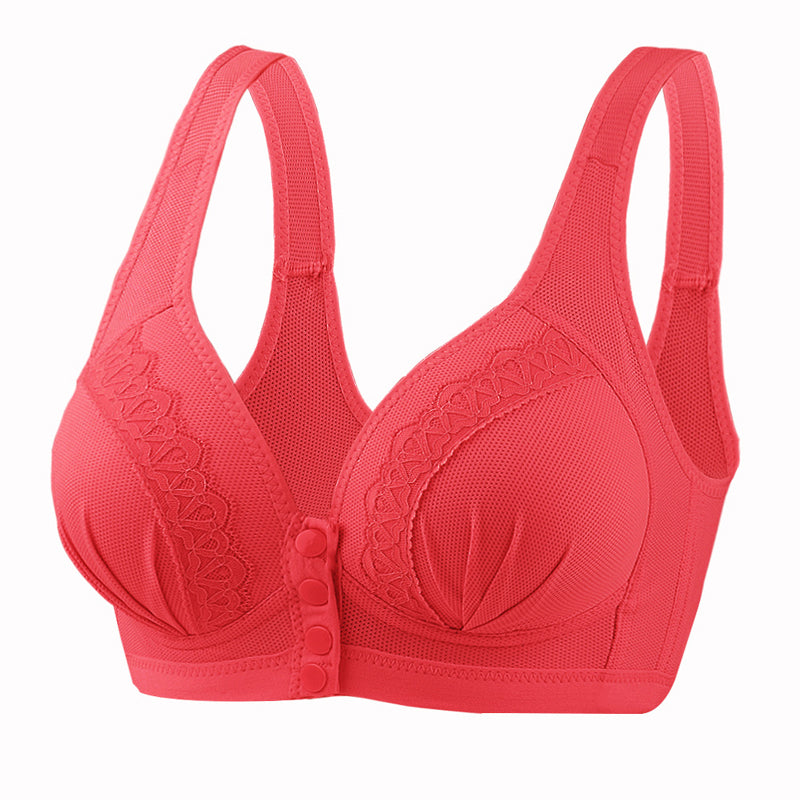 Front Button Breathable Skin-Friendly Cotton Bra