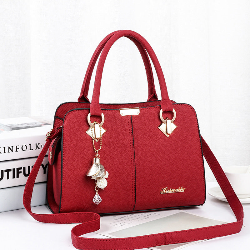 Solid Color One Shoulder PU Leather Bag