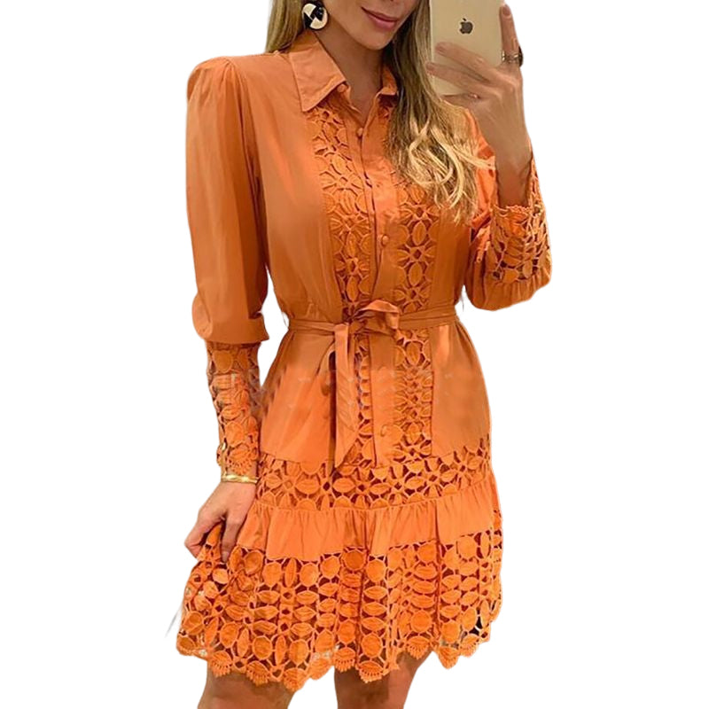 Women's Shirt Knee Length Dress