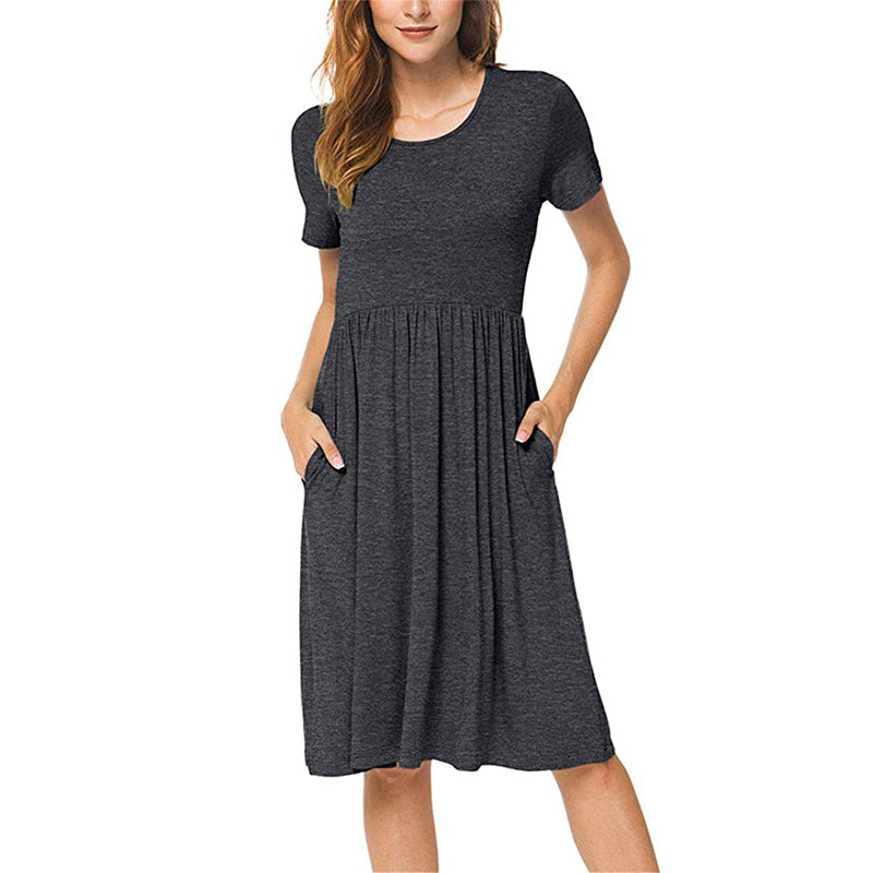 Pocket Crew Neck Dress