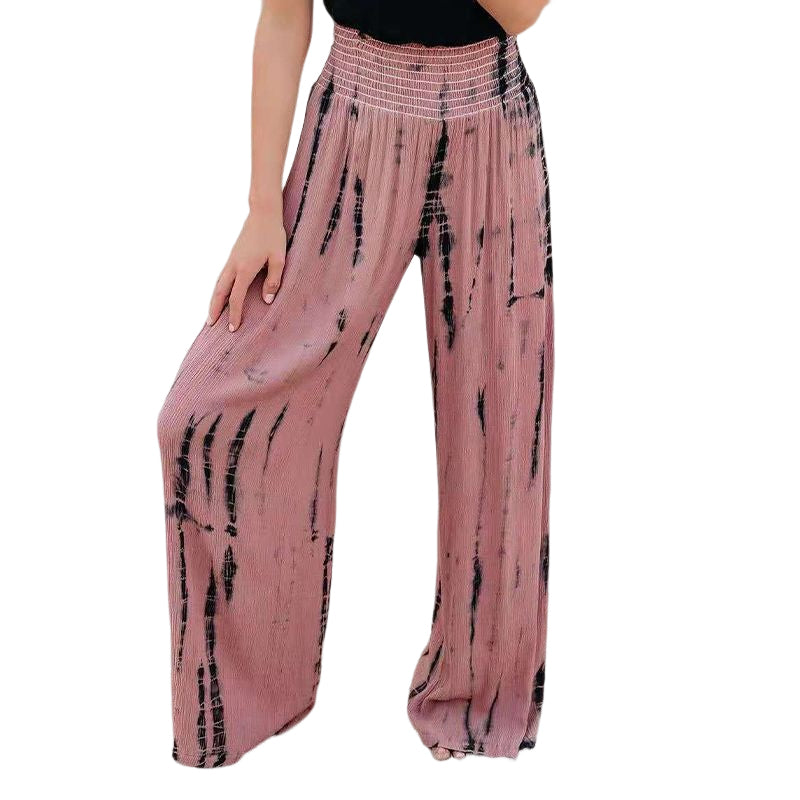 Elasticated High Waist Pocket Wide Leg Pants