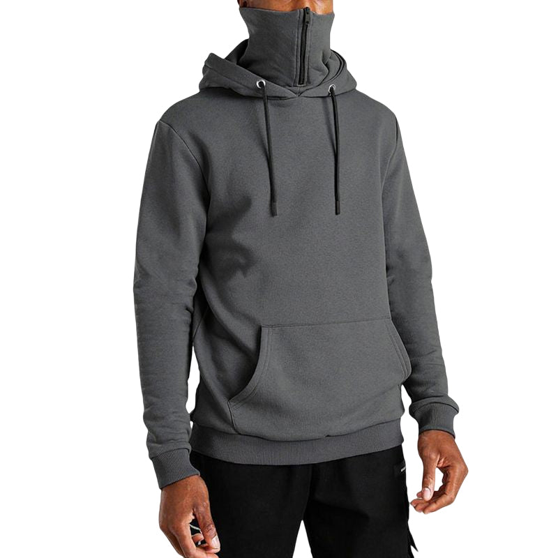 Hooded Face Mask Zip Sweatshirt