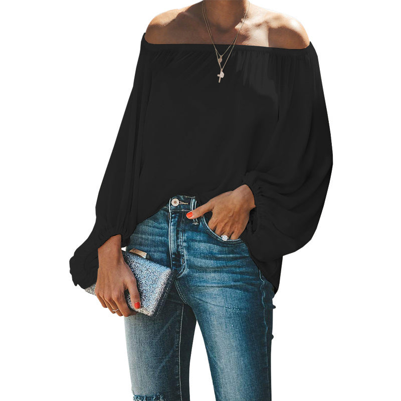 Women's Blouse Patchwork Cold Shoulder