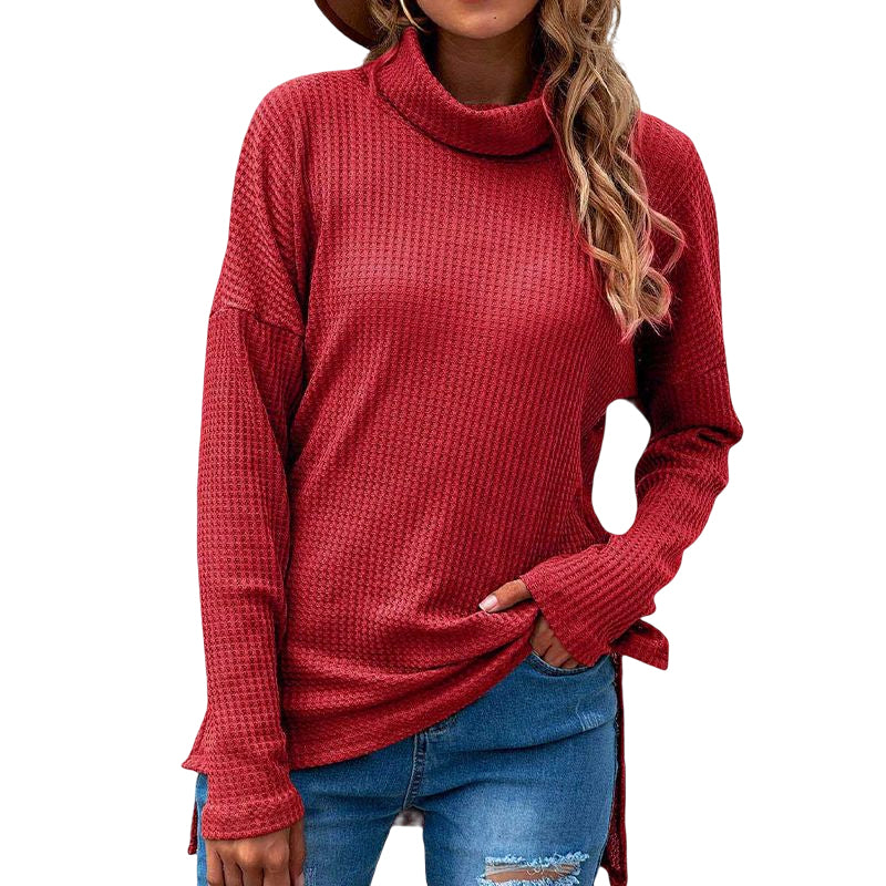 Turtleneck Loose Irregular Knitted Sweater