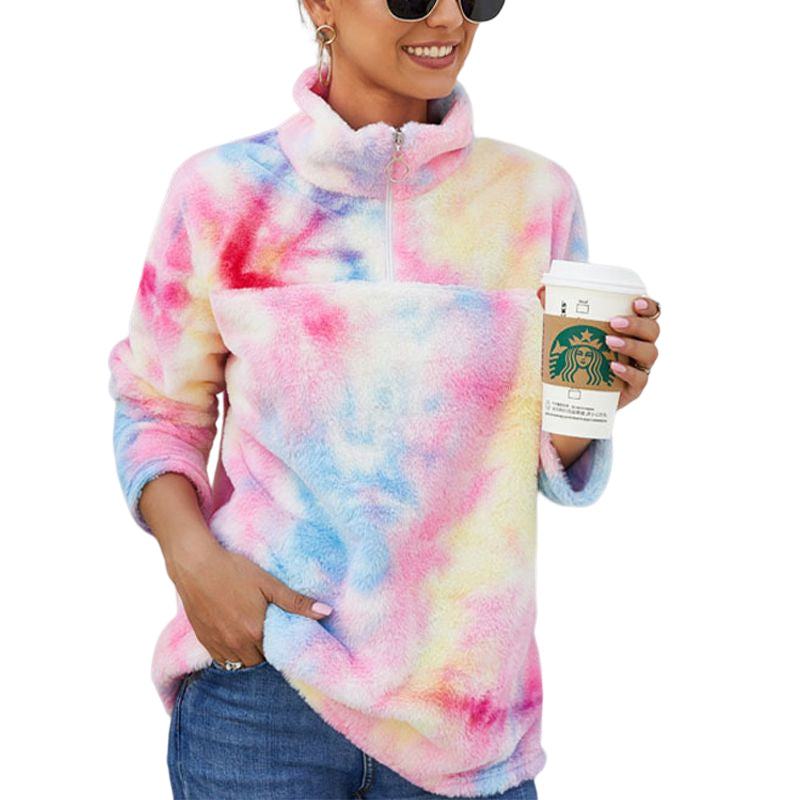 Rainbow Gradient Plush Jacket