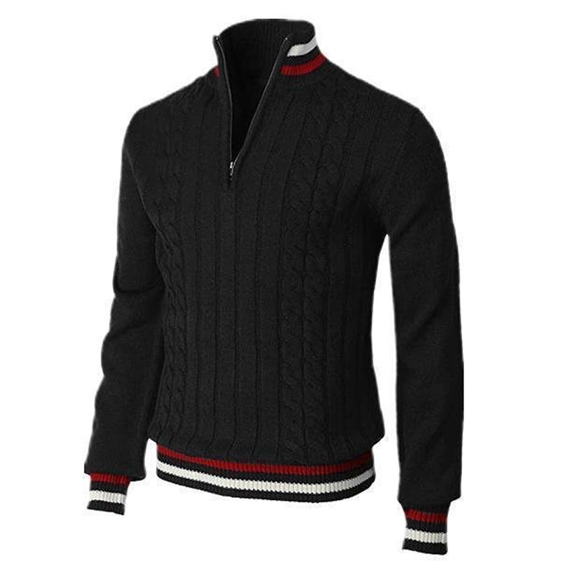 Color Block Turtleneck With Zip Closure