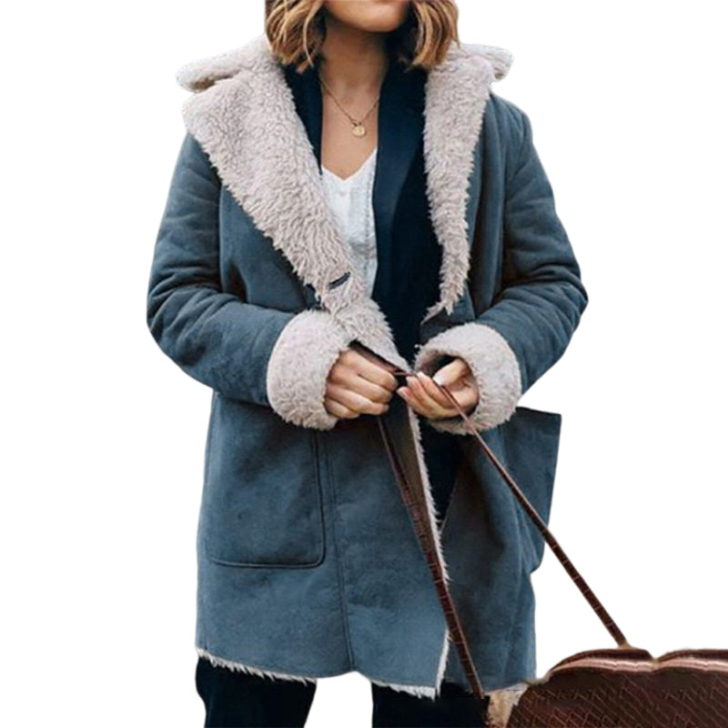 Lapel Thick Plush Jacket