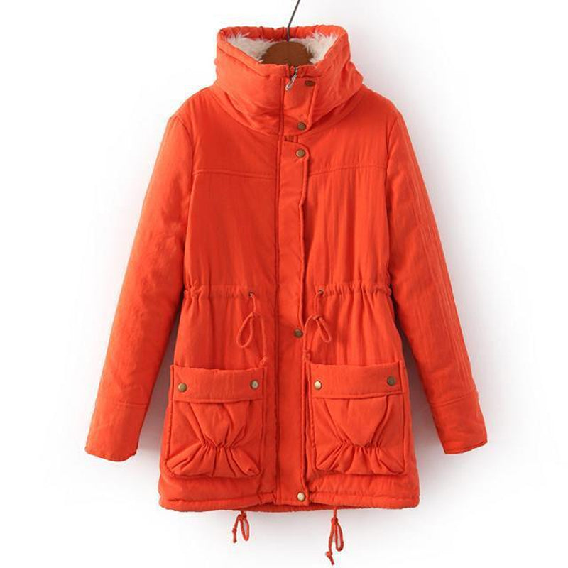 Peach Skin Velvet Thick Warm Padded Coat