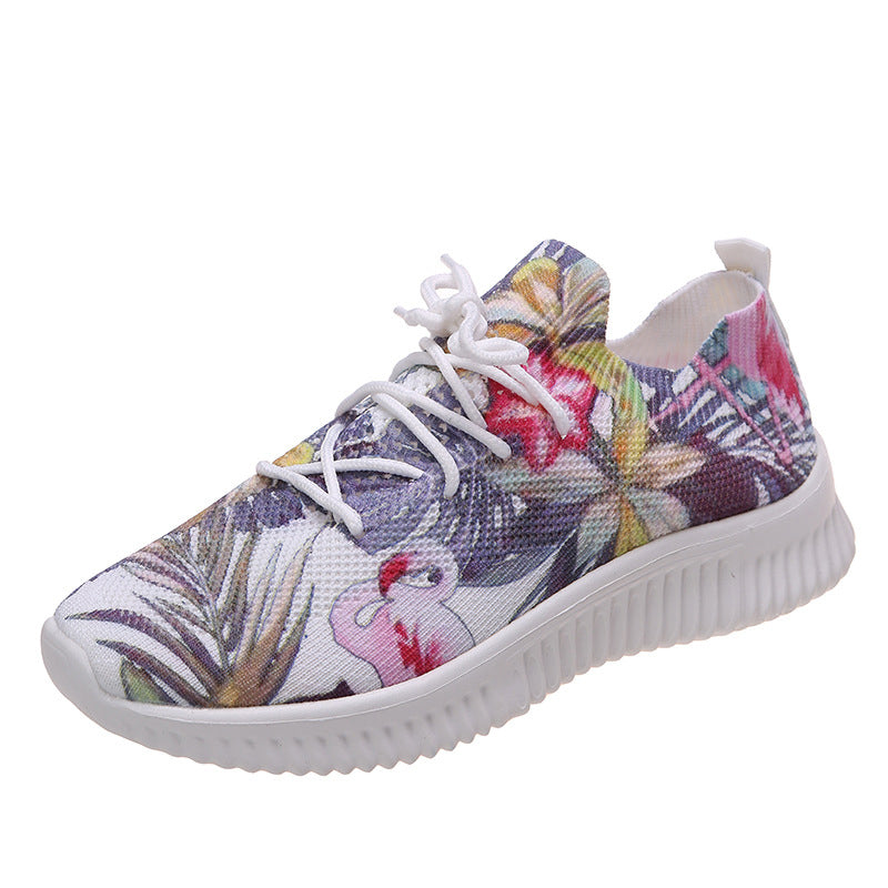 Printed Lace-Up Sneakers