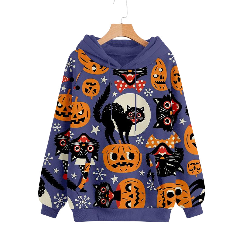 Pumpkin Print Long Sleeve Sweatshirt