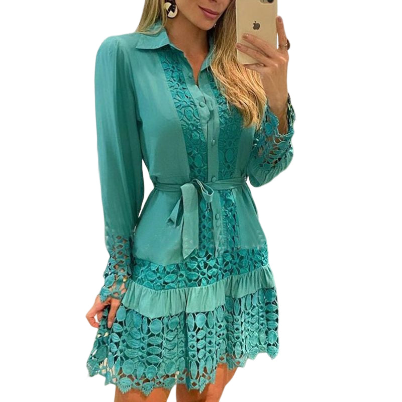 Women's Shirt Knee Length Dress