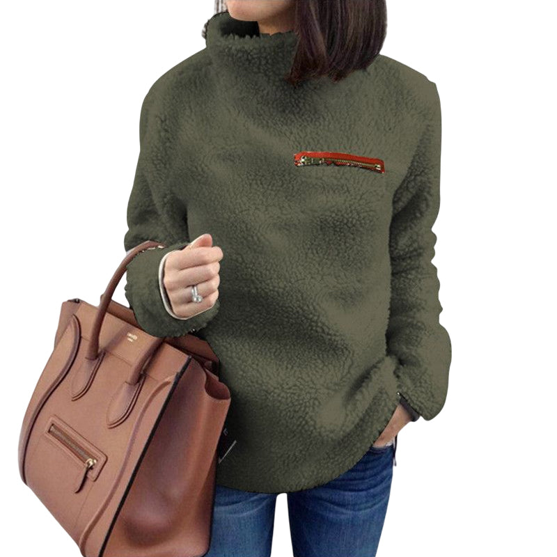 Zip Turtleneck Thermal Sweater