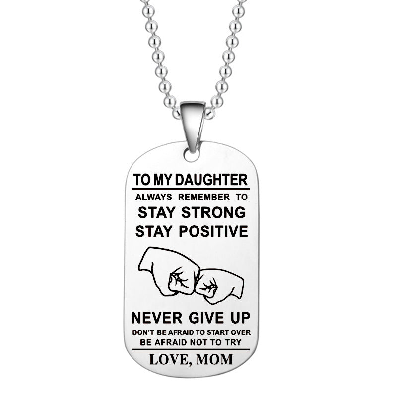 English Alphabet Stainless Steel Necklace